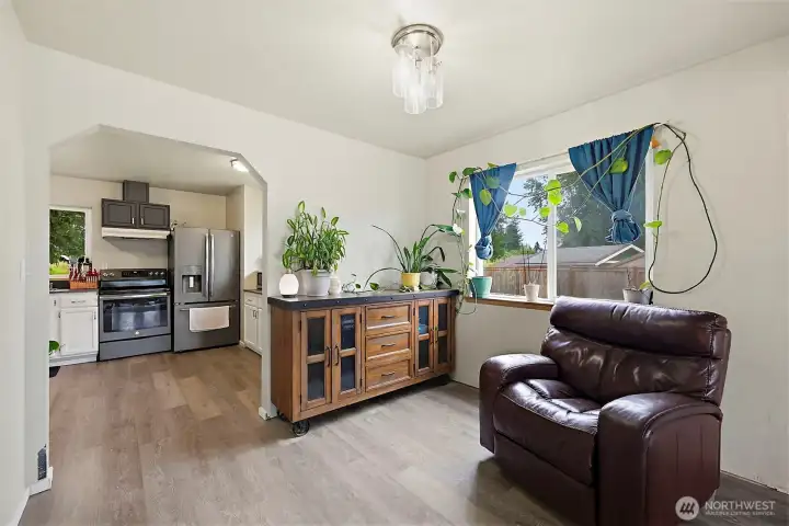 Dining room just off the kitchen.