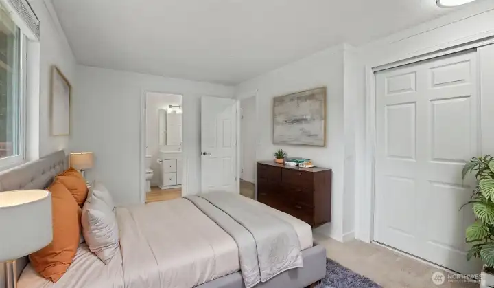 Primary Bedroom with optional En-Suite. Virtually staged. Primary Bedroom with optional En-Suite. Virtually staged.