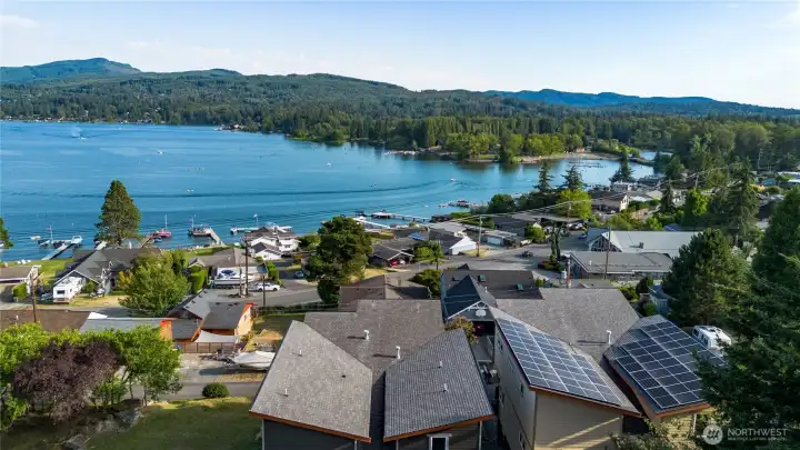 The house is on the right with the solar panels The house is on the right with the solar panels