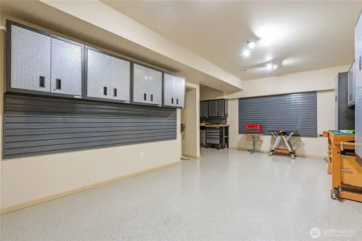 The finished room off the garage even has a ready built shaft for a dumbwaiter to the main level. The finished room off the garage even has a ready built shaft for a dumbwaiter to the main level.
