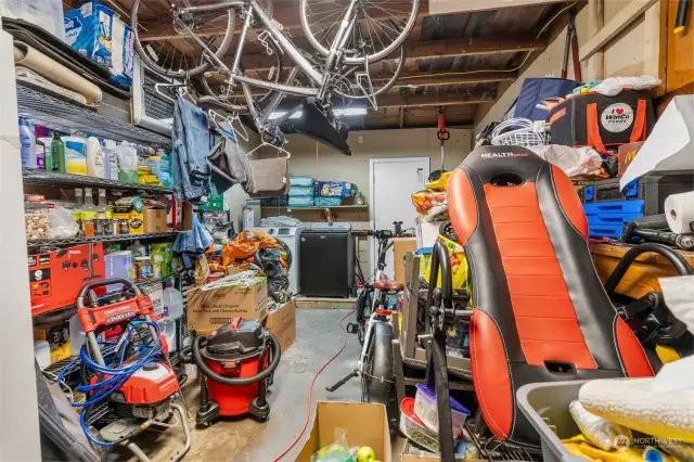 Storage space in the attached garage.