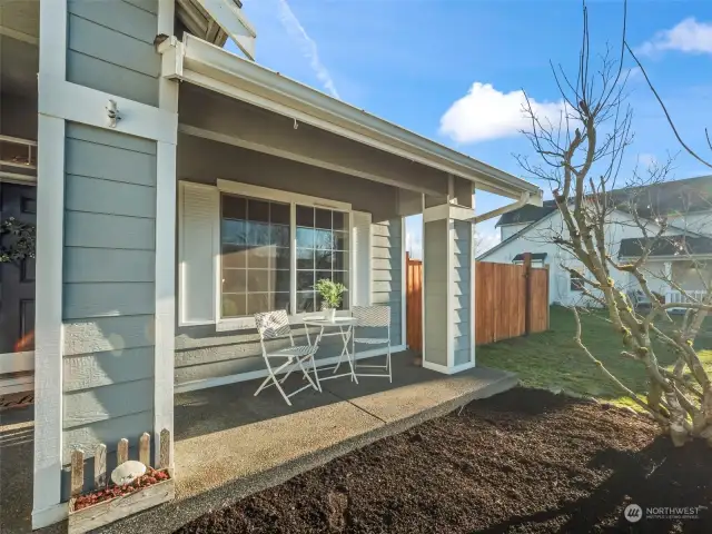 A covered porch welcomes you!