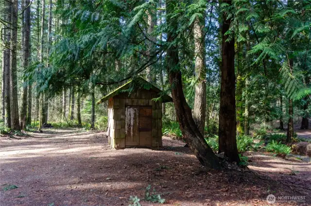 Pump house for shared well with neighboring property