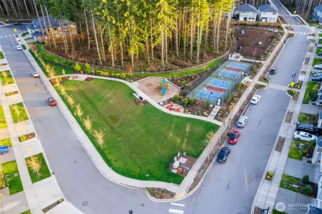 Athletic Courts and Off the Leash Dog Parks one block over