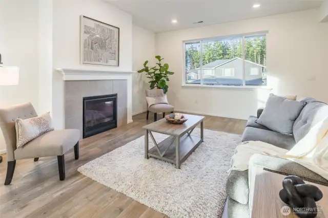 Open Living with Gas Fireplace
