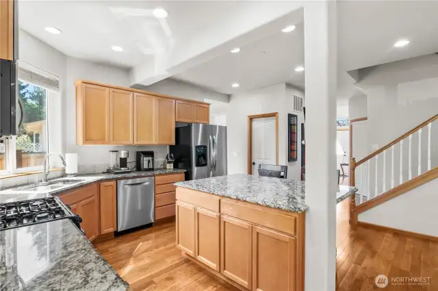 Gorgeous kitchen with tons of storage including walk in pantry