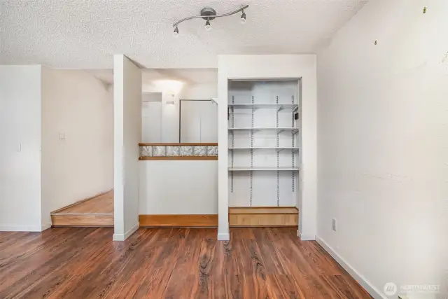 Another view of the dining room highlights the added storage, perfect for keeping things organized and within reach.