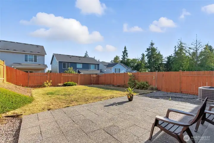 Large fully fenced backyard