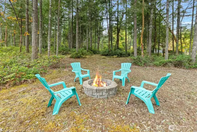 Firepit area on the lower portion of the property, so many different areas to explore.