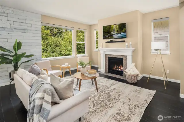 Main Floor living area with gas fireplace
