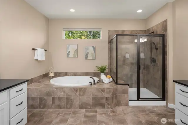 2 sinks & 2 counters in primary bath