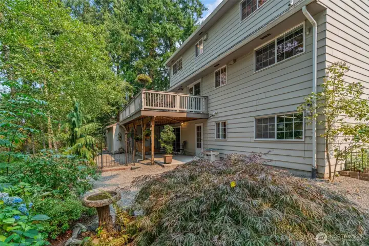 Landscaped rear yard.