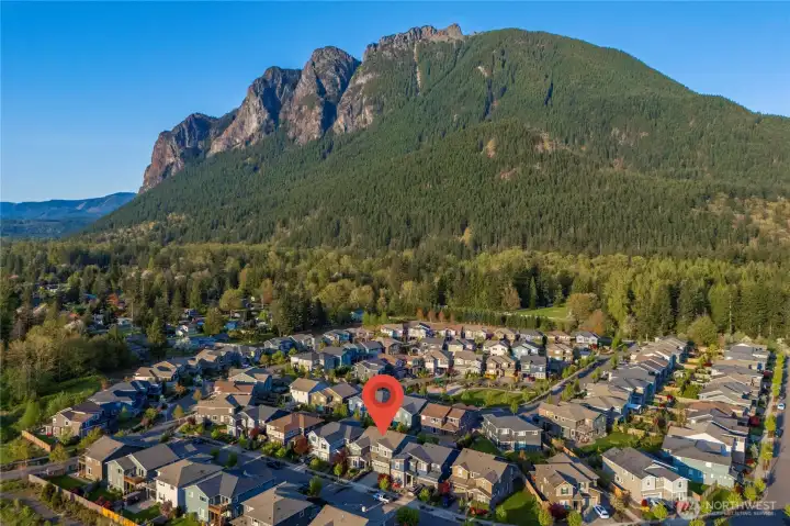 The views of Mt Si is seen in the back of your home from the back windows, sitting and enjoy the covered living space - the majestic vibe is here in this home.