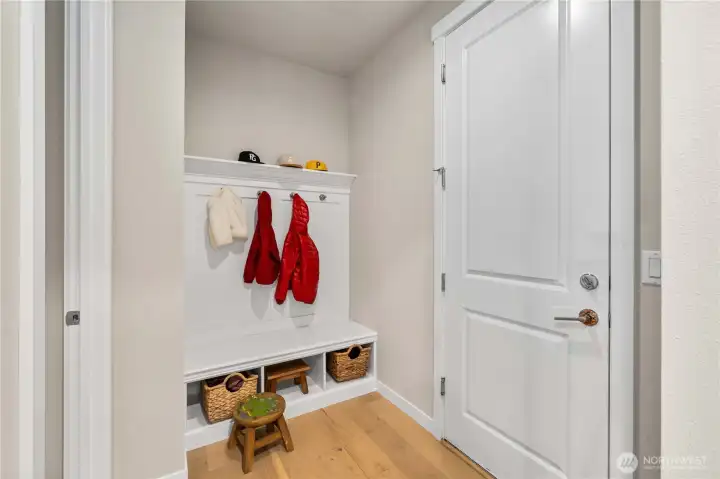 mudd room off the garage door.