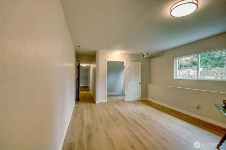 Easily convert to multi-gen living. Bonus room facing hallway toward the rec-room and large storage area or would make a great office
