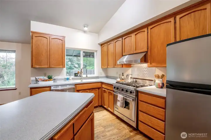 New window over sink.
