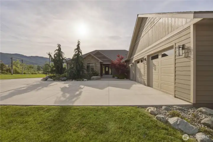 Attached garage is 900 SF - large enough for full size SUVs/ trucks