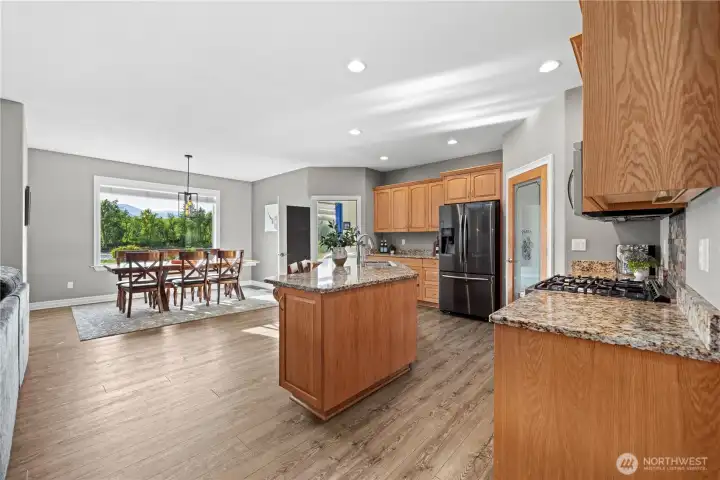 Open kitchen with island