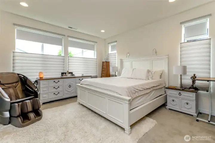 Spacious and private primary suite