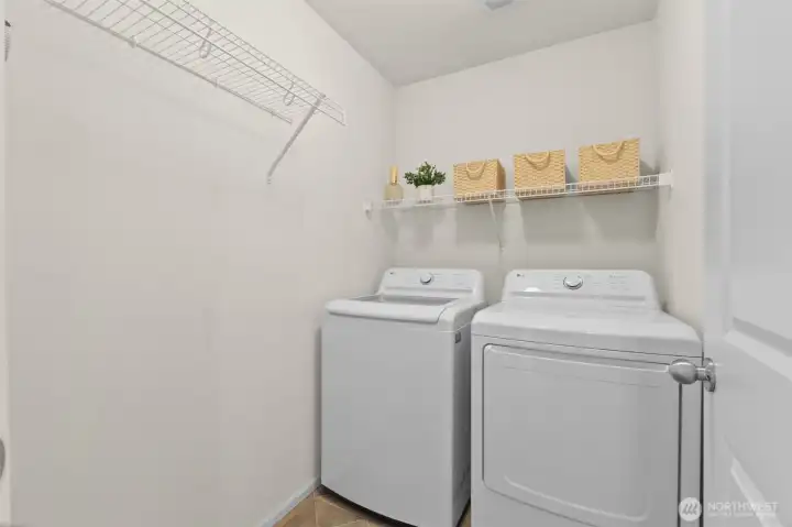 Laundry with NEW washer/dryer - convenient location on top floor next to the bedrooms. Laundry with NEW washer/dryer - convenient location on top floor next to the bedrooms.