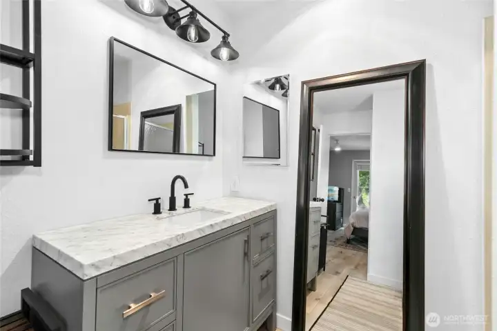 Updated primary 3/4 bath ensuite