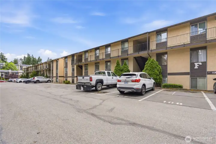 Building F in the complex with parking at the front. Building F in the complex with parking at the front.