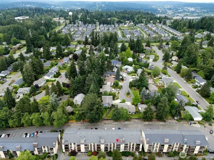 Aerial view looking north. Aerial view looking north.