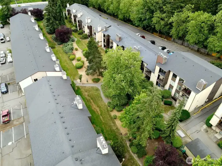 Aerial view of other buildings in the complex. Aerial view of other buildings in the complex.