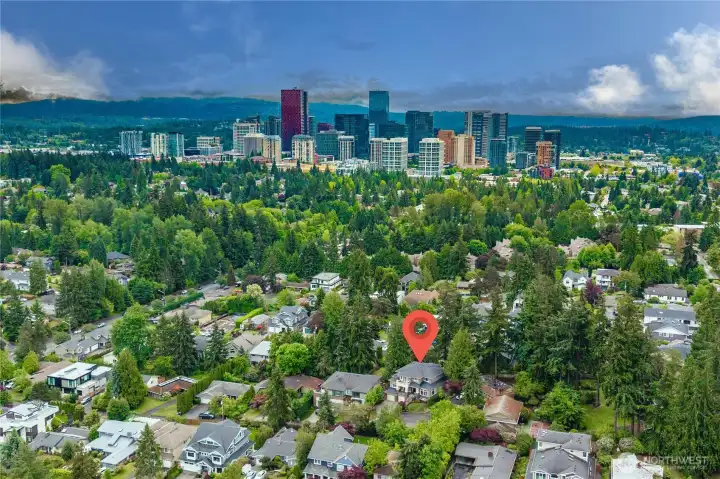Prime West Bellevue location near Downtown Bellevue, top Bellevue schools, world-class dining, shopping, parks, and major tech campuses.