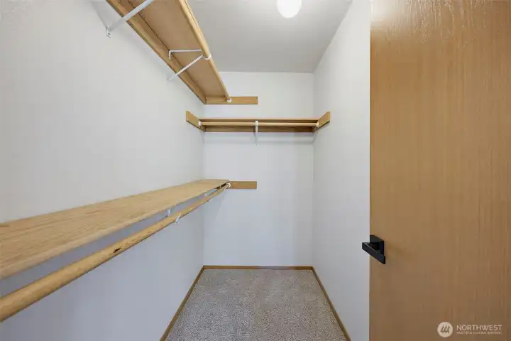 Primary walk in closet Primary walk in closet