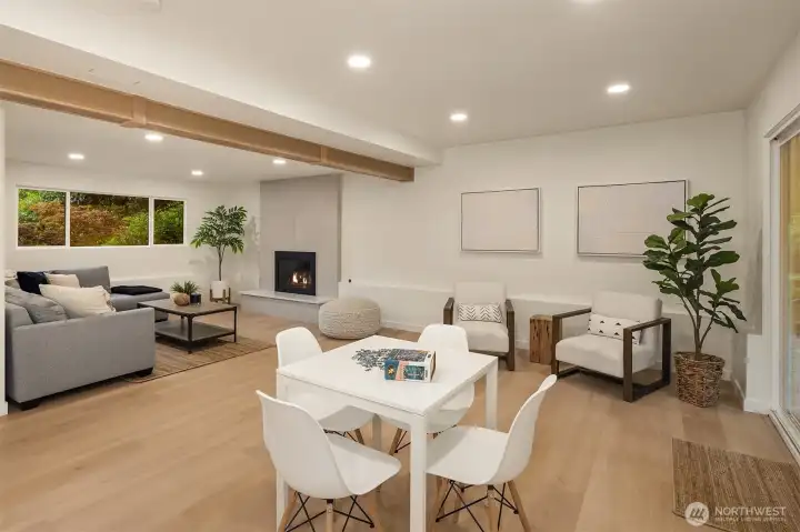 lower level family room and bonus room area