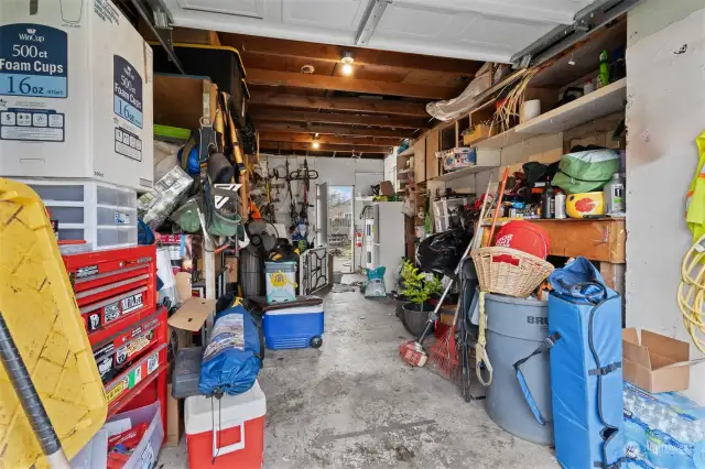 Storage space in the one car attached garage.