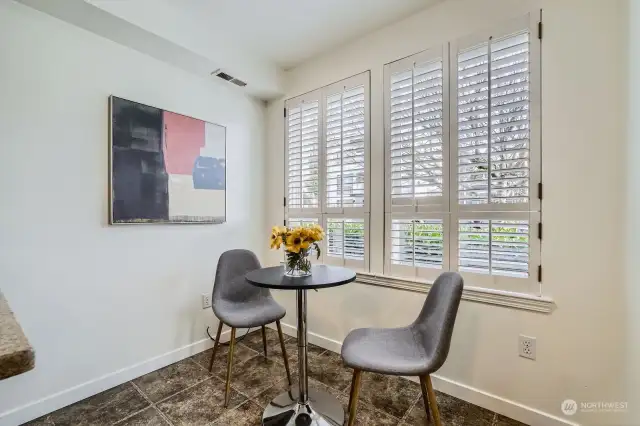 nook in kitchen perfect for morning coffee or work from home office area