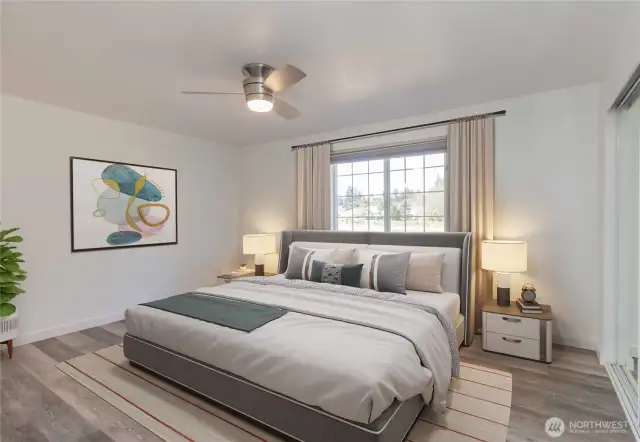 Virtually Staged Primary Bedroom