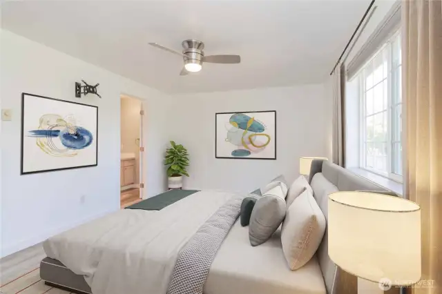 Virtually Staged Primary Bedroom