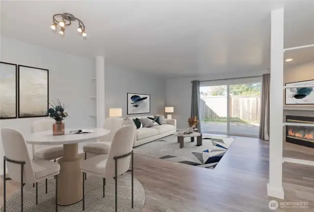 Virtually staged Dining/Living