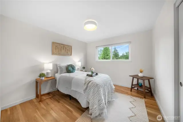Spacious first bedroom.