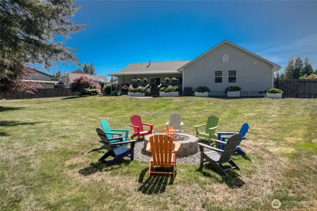 Backyard with firepit
