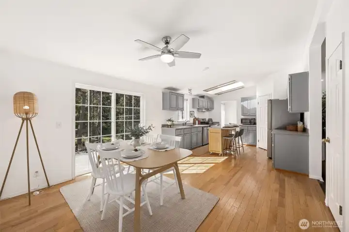 Large kitchen with eating space.