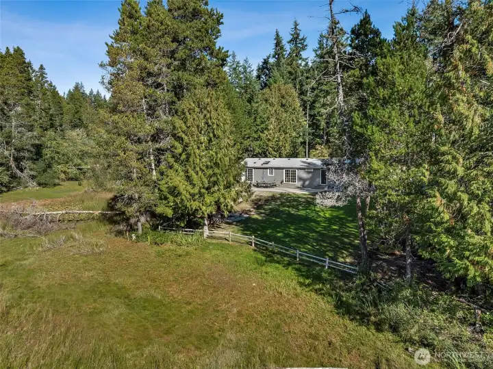 A different aerial view of the property.