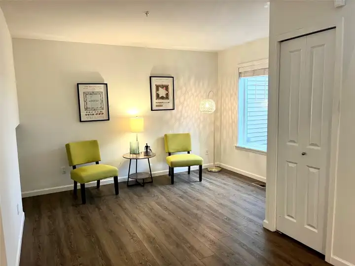 Sitting room off the entry can be a 3rd bedroom, office...You decide. Leave as is or close it in with French doors. So nice to have options!