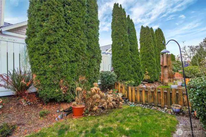 Feel free to have your own pots, that you maintain. The landscapers will take care of the rest.