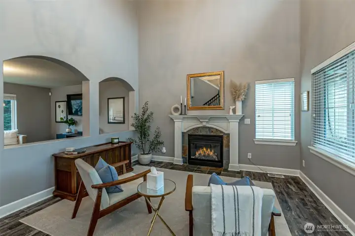 Living Room with Cozy Fireplace