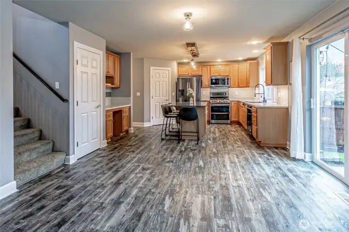 Kitchen Opens to Family Room
