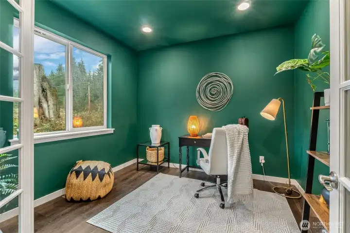 Big office with french doors on main level