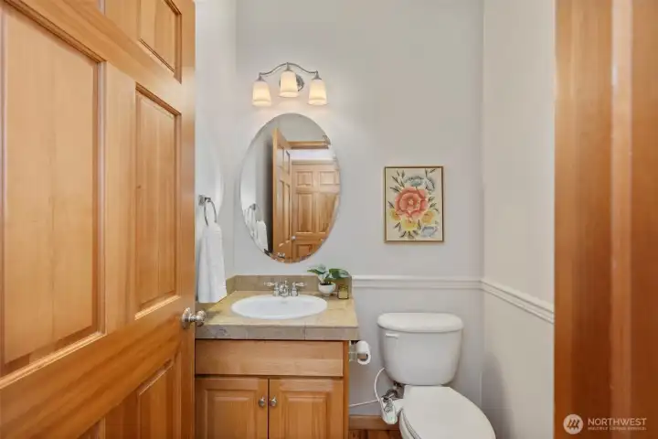 Main floor half bathroom.