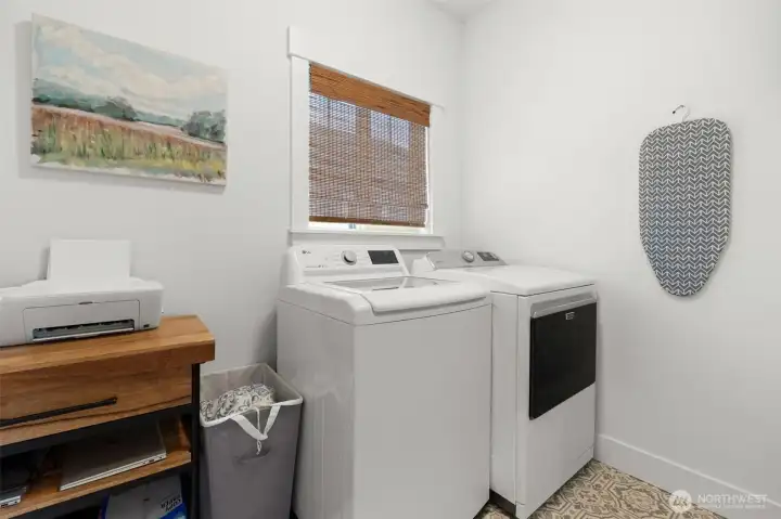 Convenient main-level laundry and utility space