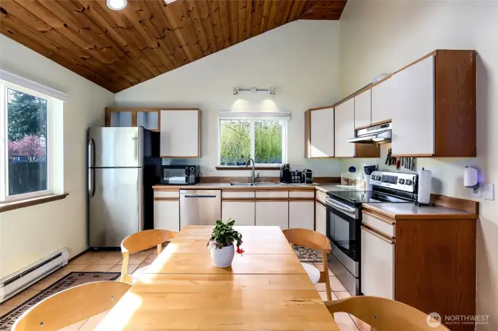 Light-filled kitchen with sunroof and room to cook and entertain.