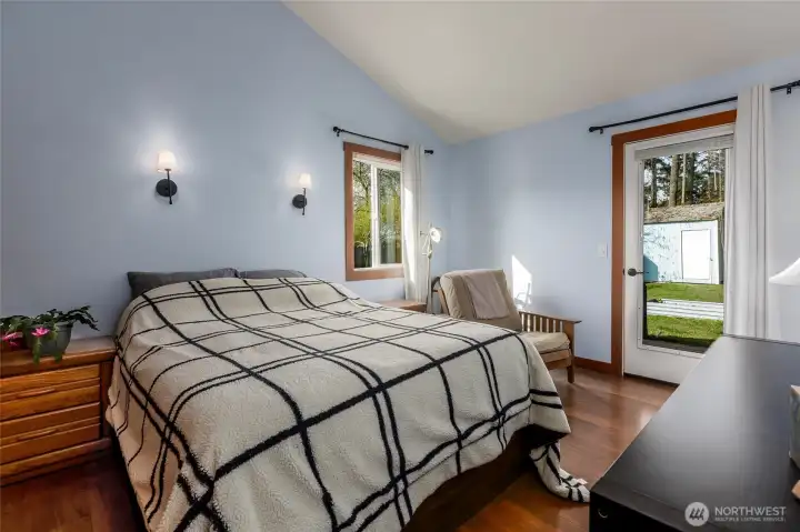 Bright bedroom featuring a sunroof that fills the space with natural light.