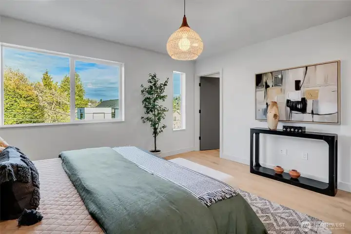 The primary suite is complete with a walk-in closet.